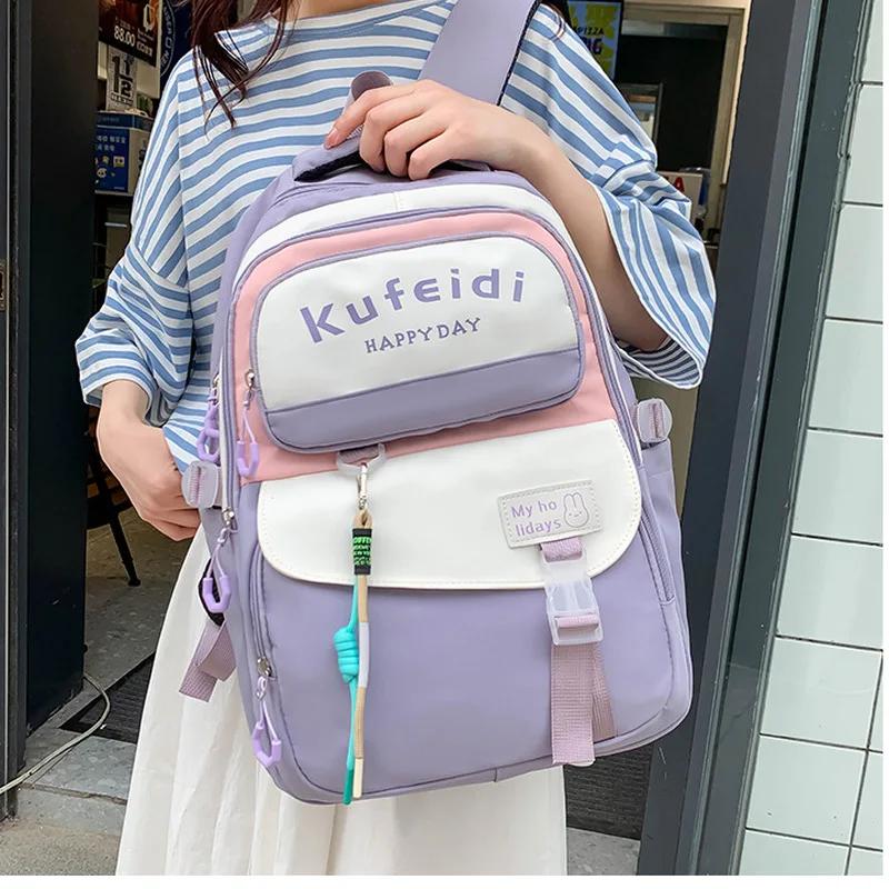 High School Bags for Girls Teenagers Student Backpack Women Nylon Korean Schoolbag